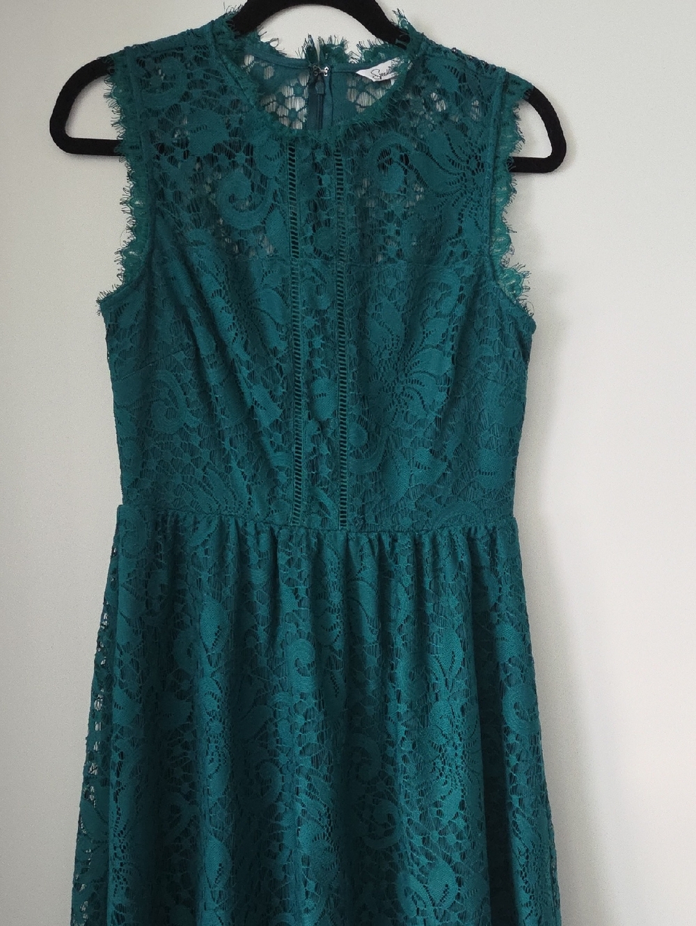 Speechless Teal Lace Sleeveless Fit-and-Flare Dress